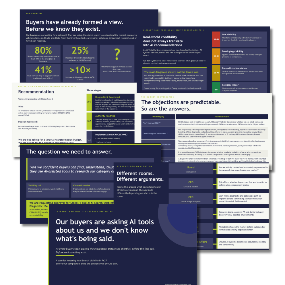 The FY27 AI Search Board Ready Business Case for Growth Leaders Walk in to your FY27 budget discussions ready with answers